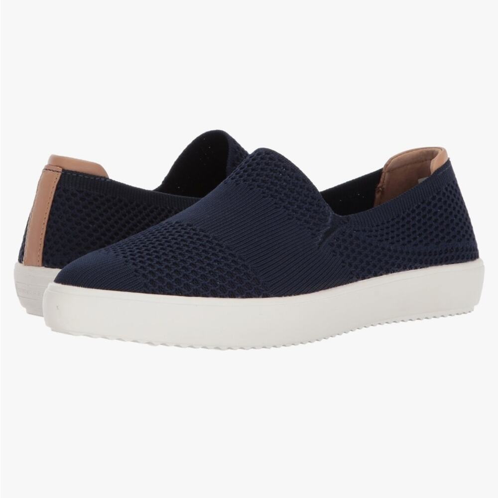 Mark Nason Sneakers Sz 9.5 Knit Slip On Navy Platform Comfort Casual Walking